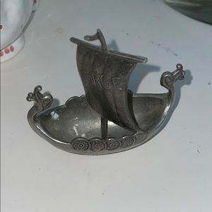 Handcrafted Vintage Norge Viking Ship
